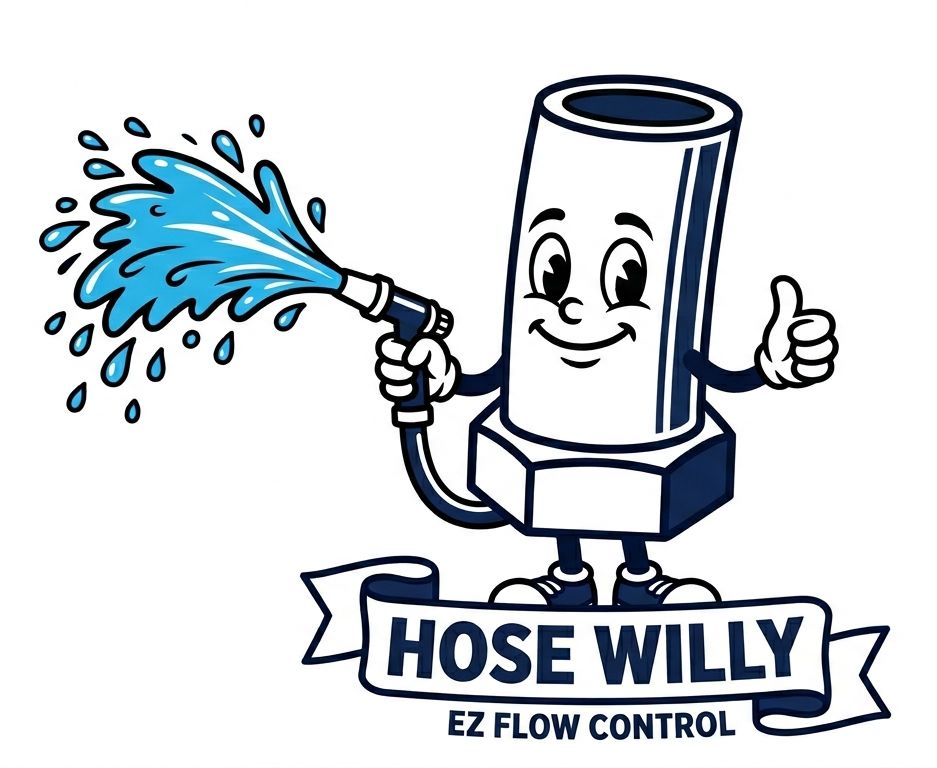 Hose Willy mascot spraying water — EZ Flow Control